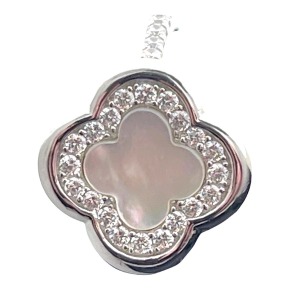 NWT Sterling Silver4 leaf Clover Ring mother of pearl face - Picture 12 of 12